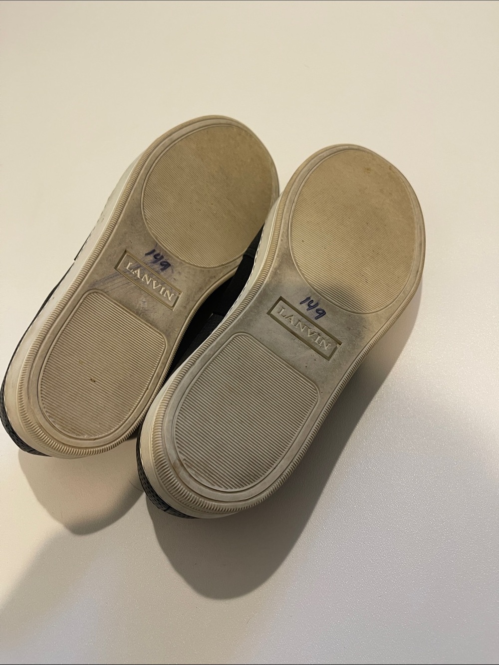 Lanvin Men's Black Slip-On Loafers with Cream Sole - Picture 6 of 7